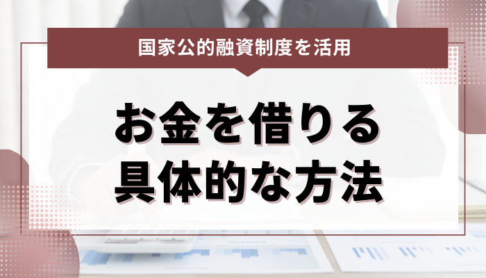 国家公的融資制度を活用してお金を借りる具体的な方法